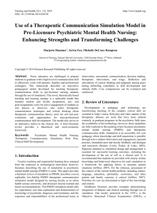 Use of a Therapeutic Communication Simulation Model in Pre