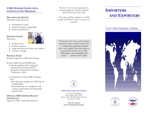 USDC Export Inspection-Certification Program