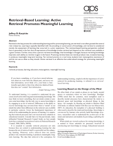 Active Retrieval Promotes Meaningful Learning