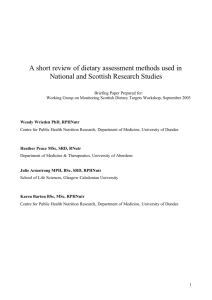 A short review of dietary assessment methods used in National and