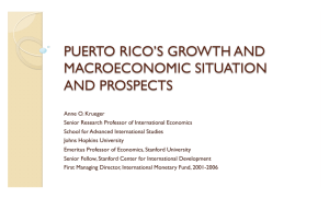 Puerto Rico's Growth and Macroeconomic Situation and Prospects