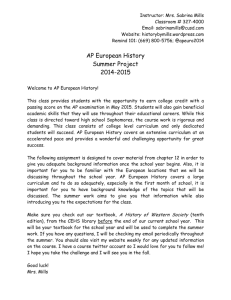 AP European History Summer Project 2014-2015