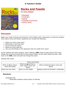 Teacher's Guide for Rocks and Fossils, a Kingfisher Young