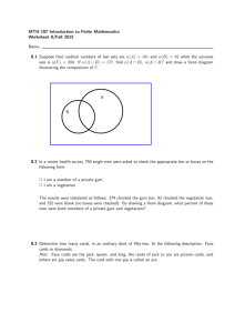MTH 107 Introduction to Finite Mathematics Worksheet 8/Fall 2015