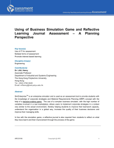 Using of Business Simulation Game and Reflective Learning