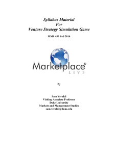 Business Administration 493 - Markets & Management Studies