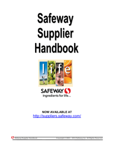 Safeway Supplier Handbook