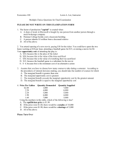 Economics 100 Old Final Examination