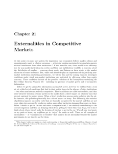 Externalities in Competitive Markets