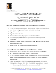 new taxi driver checklist
