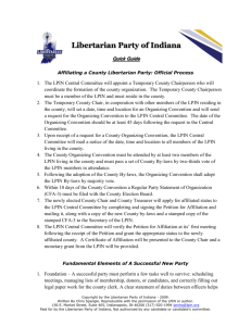 Affiliating A County Libertarian Party in Indiana