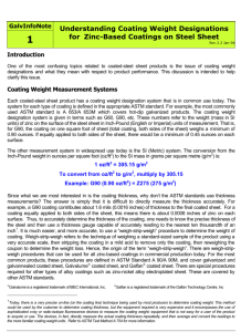 Understanding Coating Weight Designations for Zinc