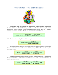 Concentration Terms and Calculations