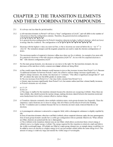 chapter 23 the transition elements and their coordination compounds