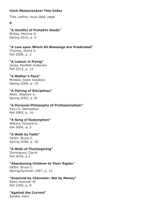 Clark Memorandum Title Index Title, author, issue date, page A “A