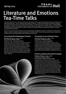 Literature and Emotions Tea-Time Talks