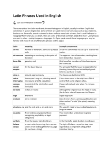 Latin Phrases Used in English