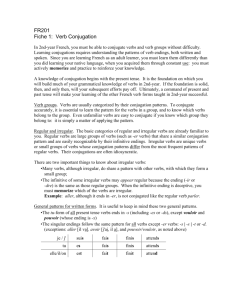 FR201 Fiche 1: Verb Conjugation - port