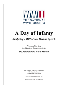 A Day of Infamy: Analyzing FDR's Pearl Harbor Speech