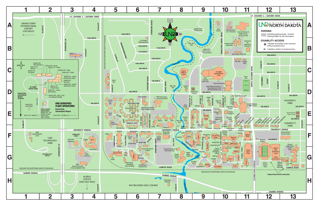 university of south dakota campus map Campus Map University Of North Dakota university of south dakota campus map