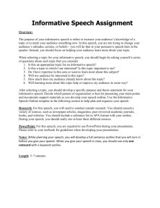 Informative Speech Assignment Guidelines