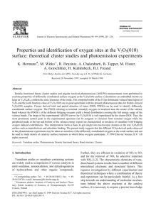 surface: theoretical cluster studies and photoemission experiment