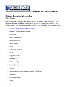 A & S Distance Learning Web Guide