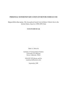 Personal Nonmonetary Costs of Motor-Vehicle Use