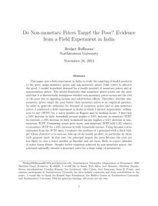 Do Non-monetary Prices Target the Poor? Evidence from a Field
