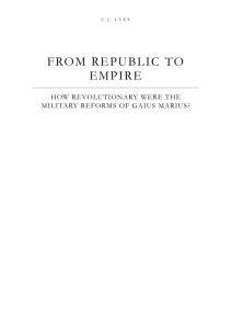 How revolutionary were the military reforms of Gaius Marius?
