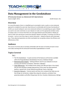 Data Management in the Geodatabase