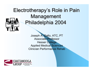 Electrical Stimulation and Pain Control