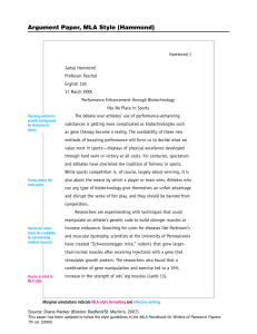 Argument Paper, MLA Style (Hammond)