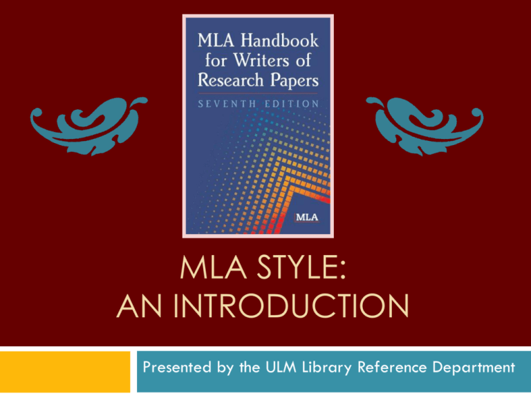 MLA Style An Introduction