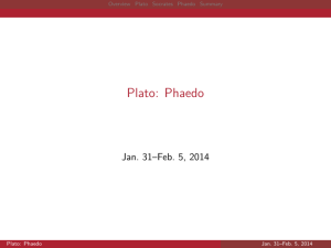 Jan. 31: Plato, Phaedo