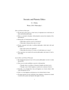 Socratic and Platonic Ethics