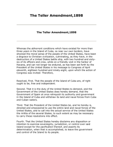 The Teller Amendment,1898