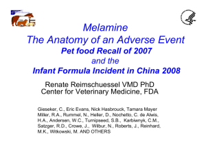 Melamine The Anatomy of an Adverse Event