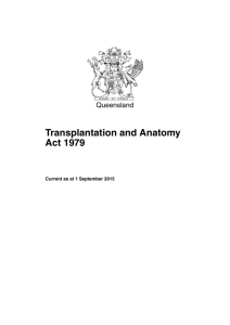 Transplantation and Anatomy Act 1979