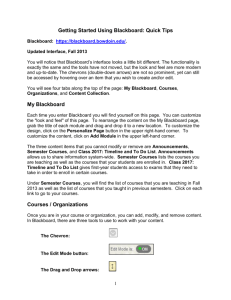 Getting Started using Blackboard: Quick Tips