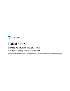 FORM 10−K - AnnualReports.com
