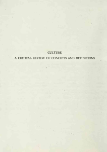 CULTURE A CRITICAL REVIEW OF CONCEPTS AND DEFINITIONS
