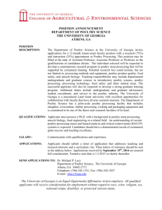 POSITION ANNOUNCEMENT DEPARTMENT OF POULTRY