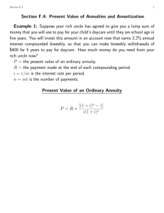 Present Value Of An Ordinary Annuity