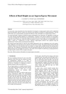 Effects of Roof Height on car ingress/egress Movement