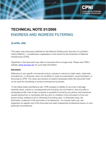 Egress and ingress filtering - technical note 01/2006