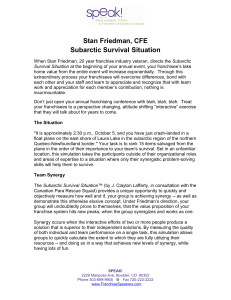 Stan Friedman, CFE Subarctic Survival Situation