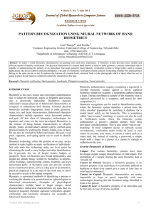 PATTERN RECOGNIZATION USING NEURAL NETWORK OF