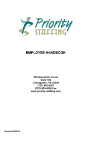 employee handbook - Priority Staffing