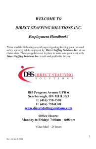 DSS Inc. - Employment Handbook - Direct Staffing Solutions Inc.